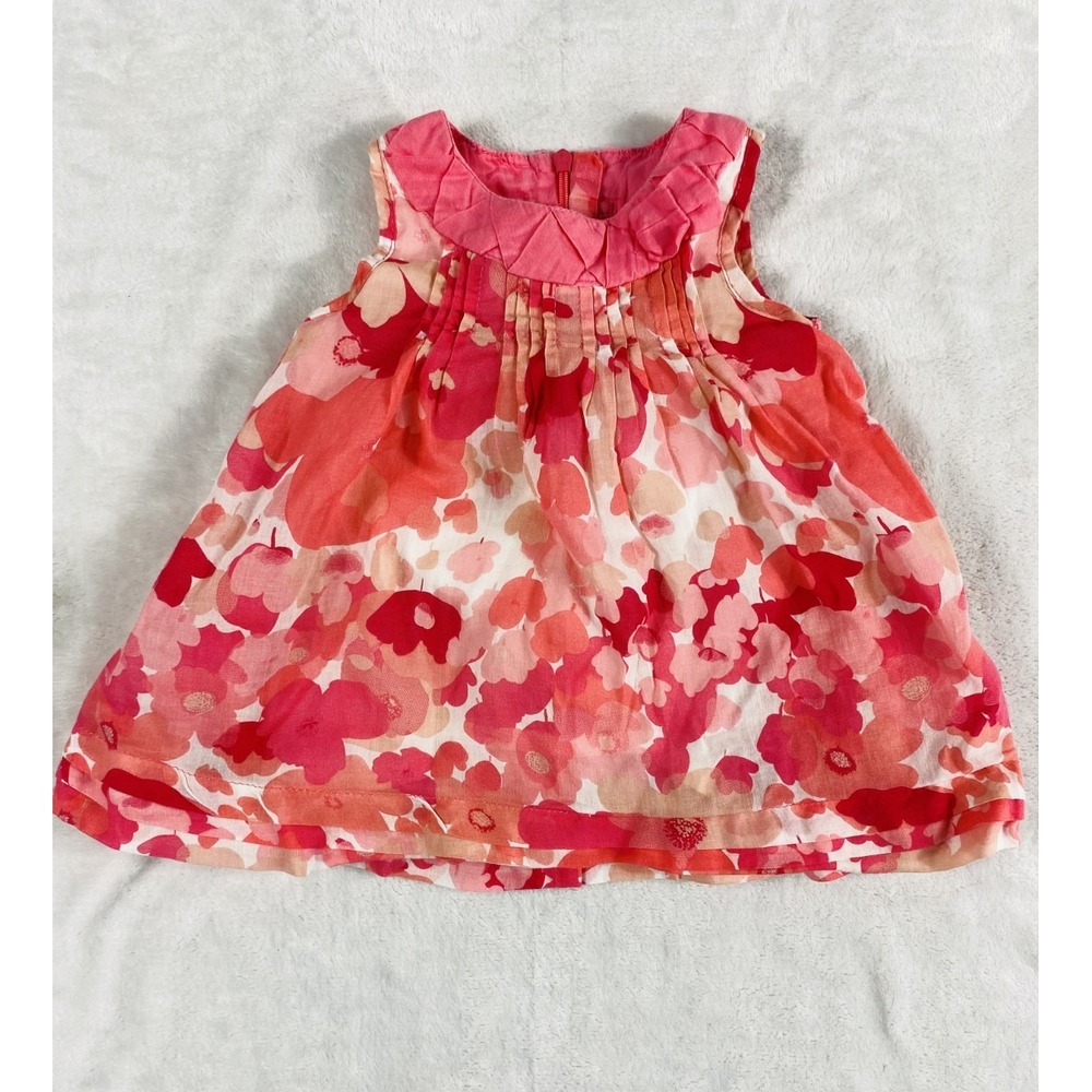 Mayoral Dress Baby Sz 3 Months Pink Floral Sleeveless Spring Summer Flare